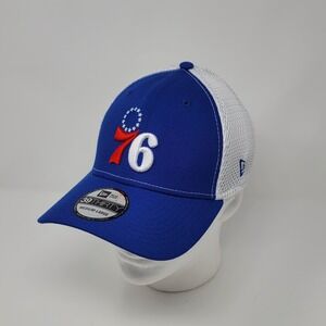Philadelphia 76ers  New Era 39Thirty Flex Fit Hat Cap Medium/Large Blue White